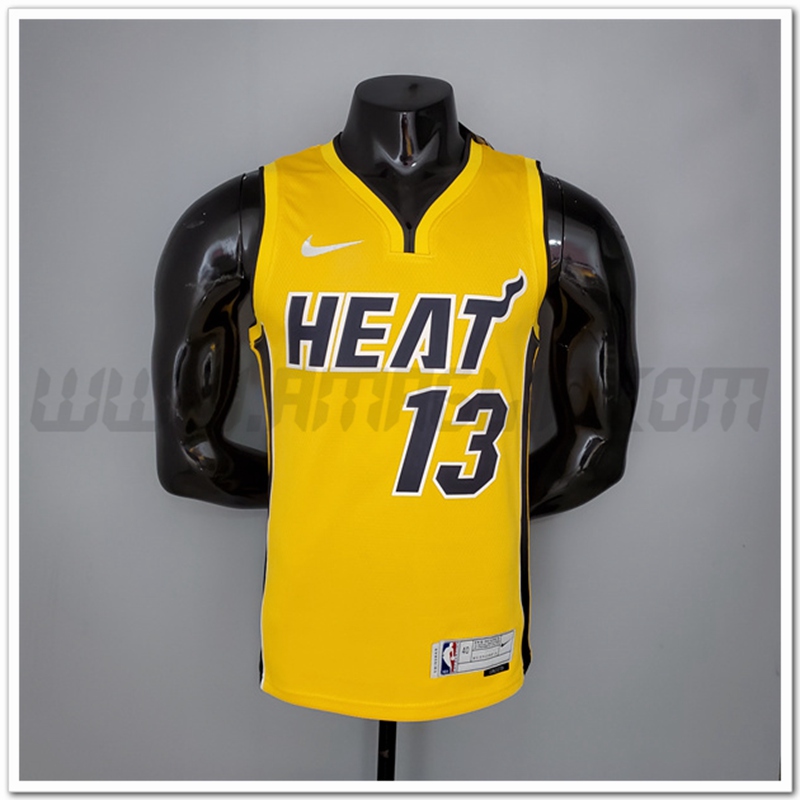 Maglia Miami Heat (Adebayo #13) 2021 Giallo Bonus Edition