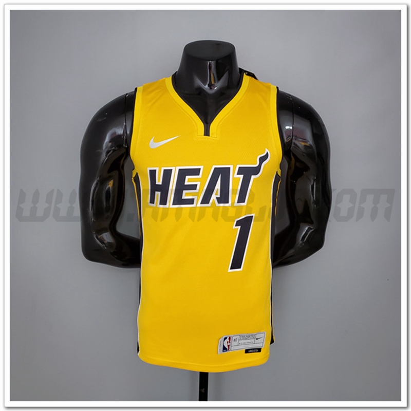 Maglia Miami Heat (Bosh #1) 2021 Giallo Bonus Edition
