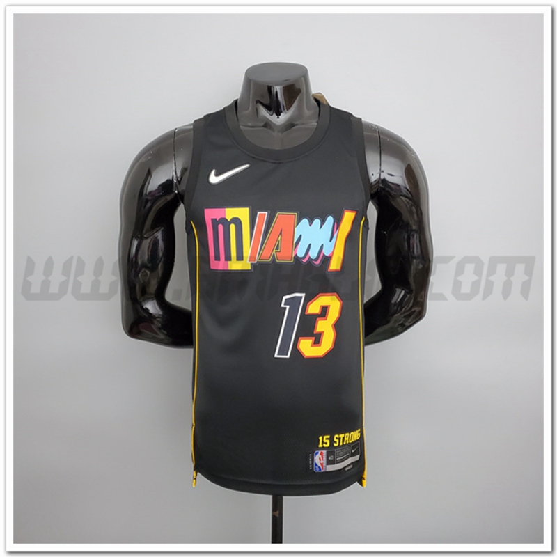 Maglia Miami Heat (Adebay #13) Stagione 2022 Nero Citta