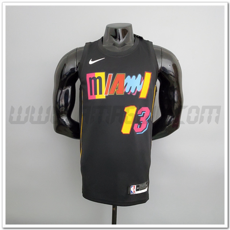 Maglia Miami Heat (Adebayor #13) Stagione 2022 Nero Citta