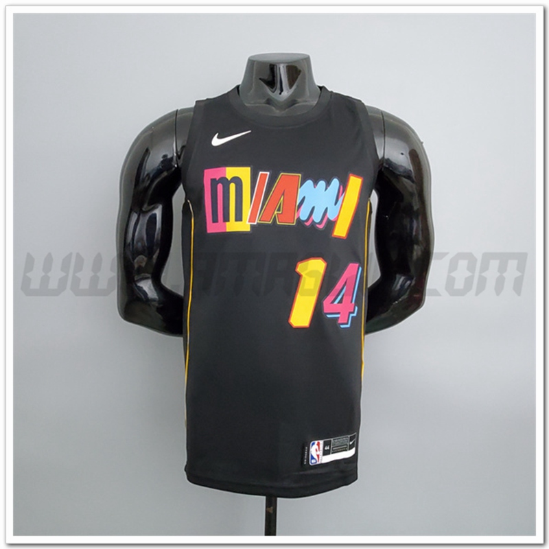 Maglia Miami Heat (Herro #14) Stagione 2022 Nero Citta