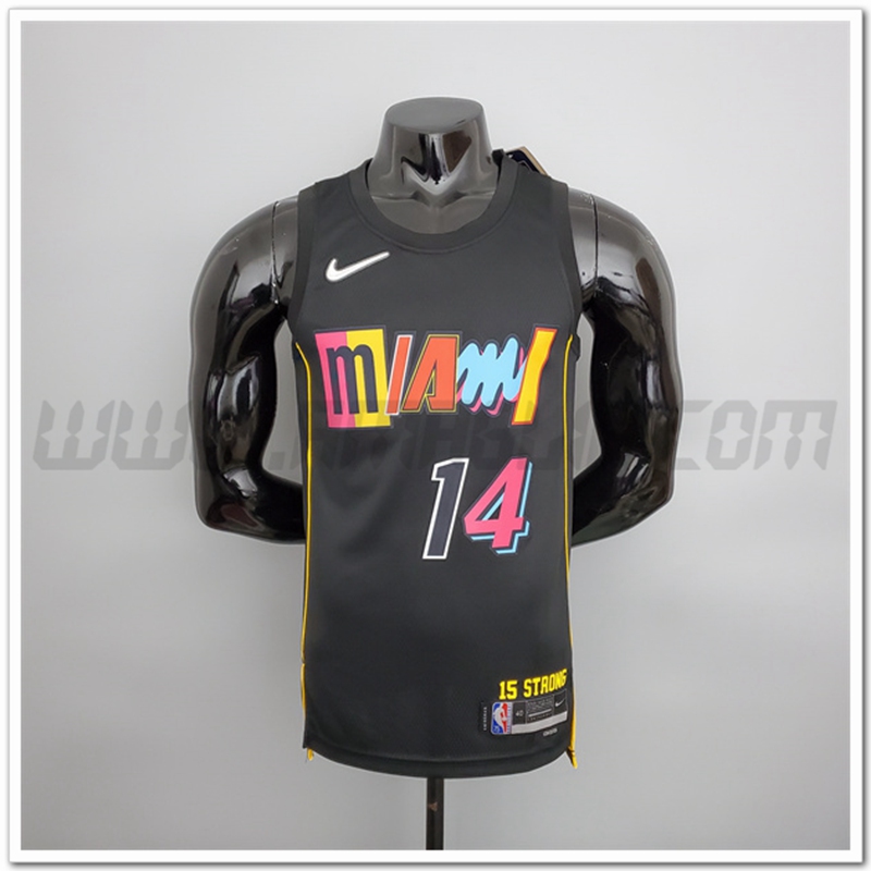 Nuovo Maglia Miami Heat (Herro #14) Stagione 2022 Nero Citta