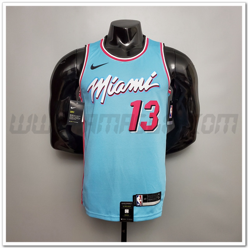 Maglia Miami Heat (Adebayo #13) Blu Encolure Ronde
