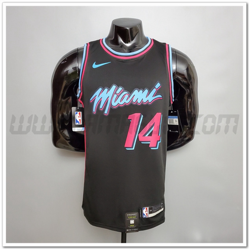 Maglia Miami Heat (Herro #14) Nero Encolure Ronde