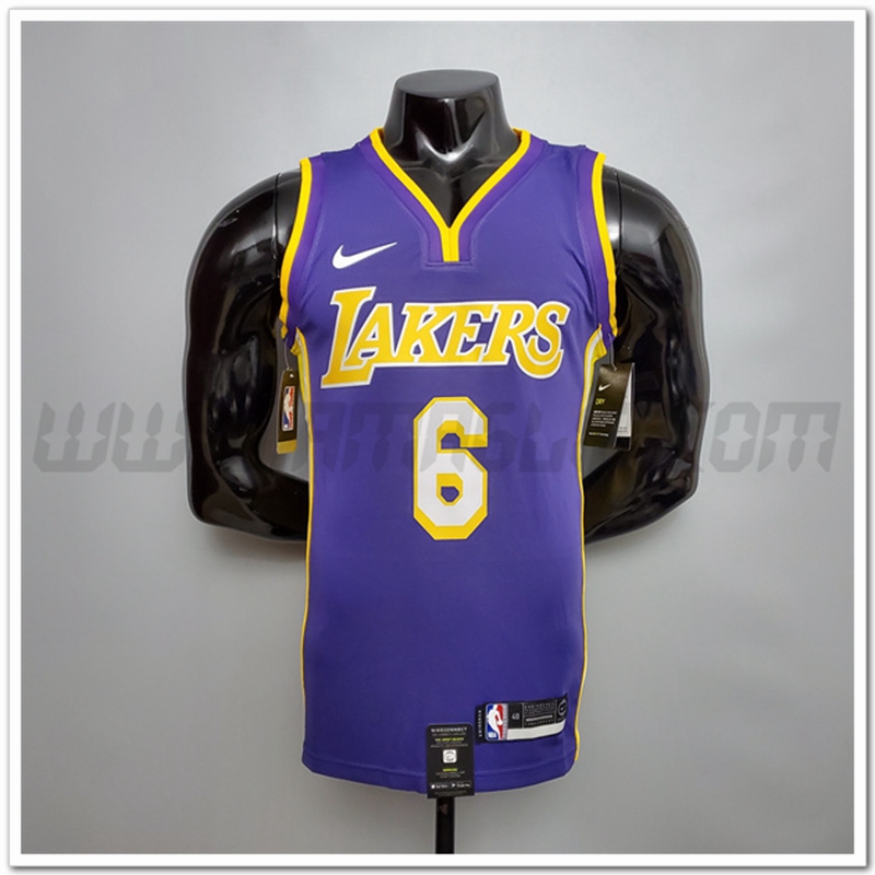 Maglia Los Angeles Lakers (James #6) Porpora