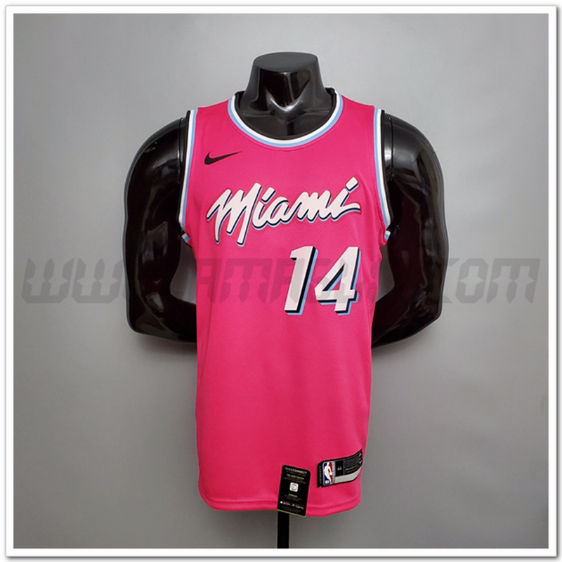 Maglia Miami Heat (Herro #14) Rose Encolure Ronde