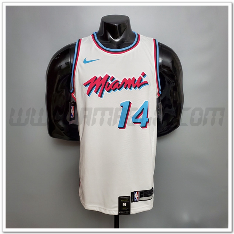 Maglia Miami Heat (Herro #14) Bianco Encolure Ronde