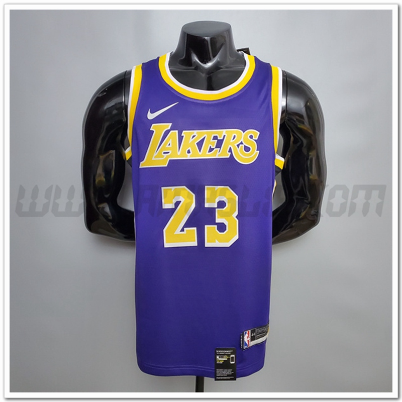 Maglia Los Angeles Lakers (James #23) Porpora