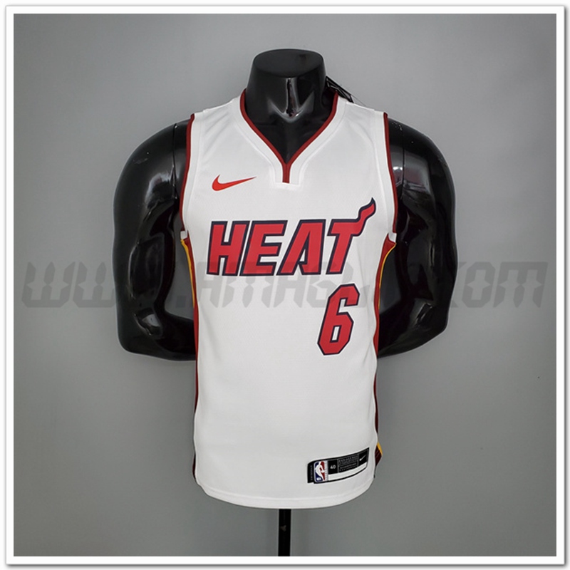 Maglia Miami Heat (James #6) Bianco