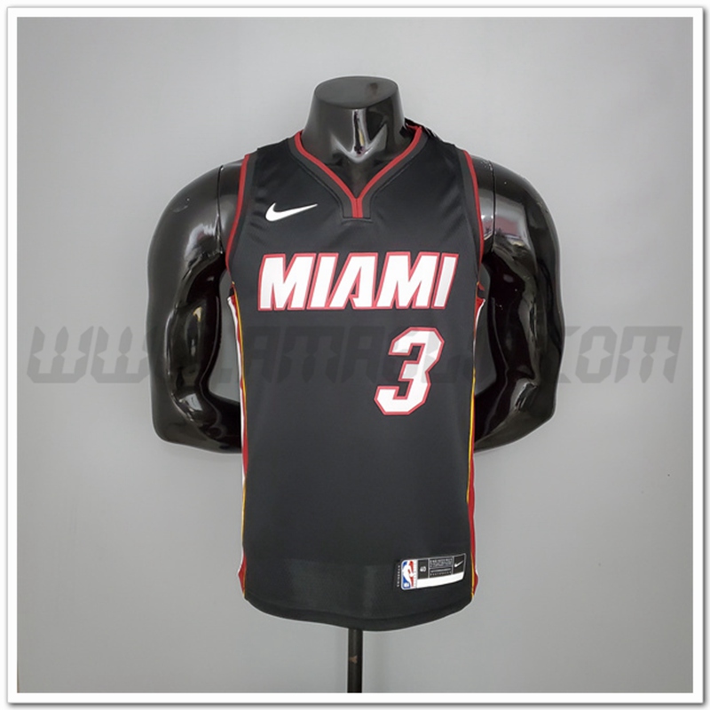 Maglia Miami Heat (Wade #3) Nero