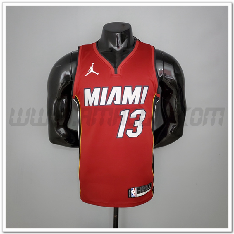 Nuovo Maglia Miami Heat (Adebayo #13) Vin Rosso