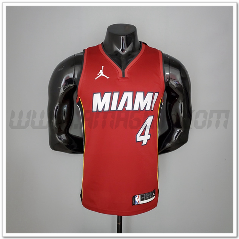 Nuovo Maglia Miami Heat (Oladipo #4) Vin Rosso