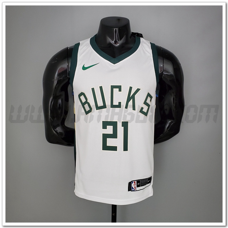Maglia Milwaukee Bucks (Holidoay #21) 2021 Domicile Bianco