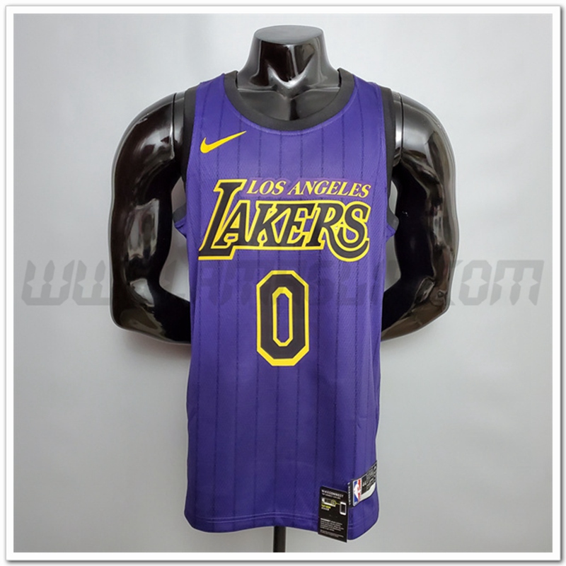 Maglia Los Angeles Lakers (Kuzma #0) Porpora Encolure Ronde