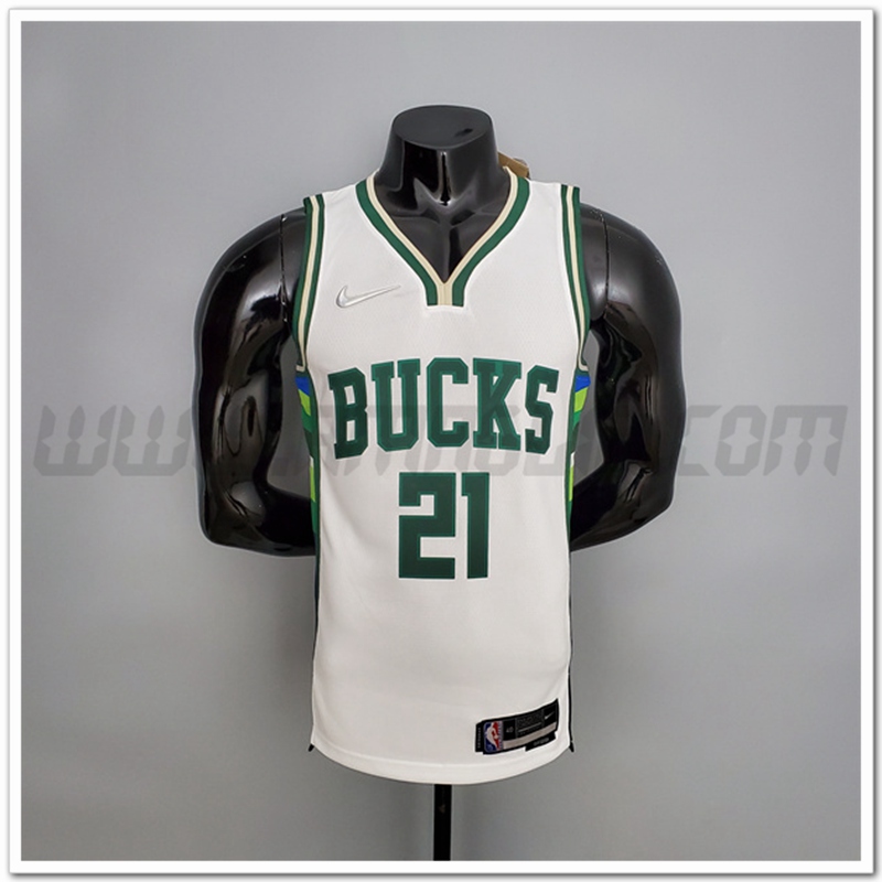 Maglia Milwaukee Bucks (Holiday #21) 2022 Bianco