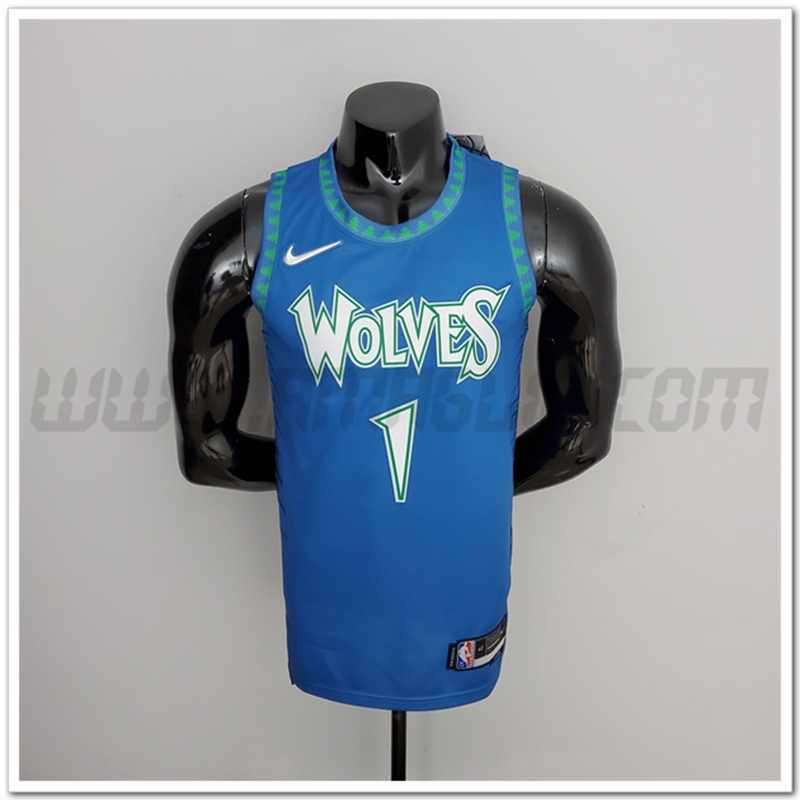 Maglia Minnesota Timberwolves (Edwards #1) Blu 75°anniversario Citta
