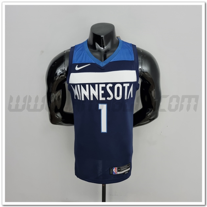 Maglia Minnesota Timberwolves (Edwards #1) Blu reale 75°anniversario