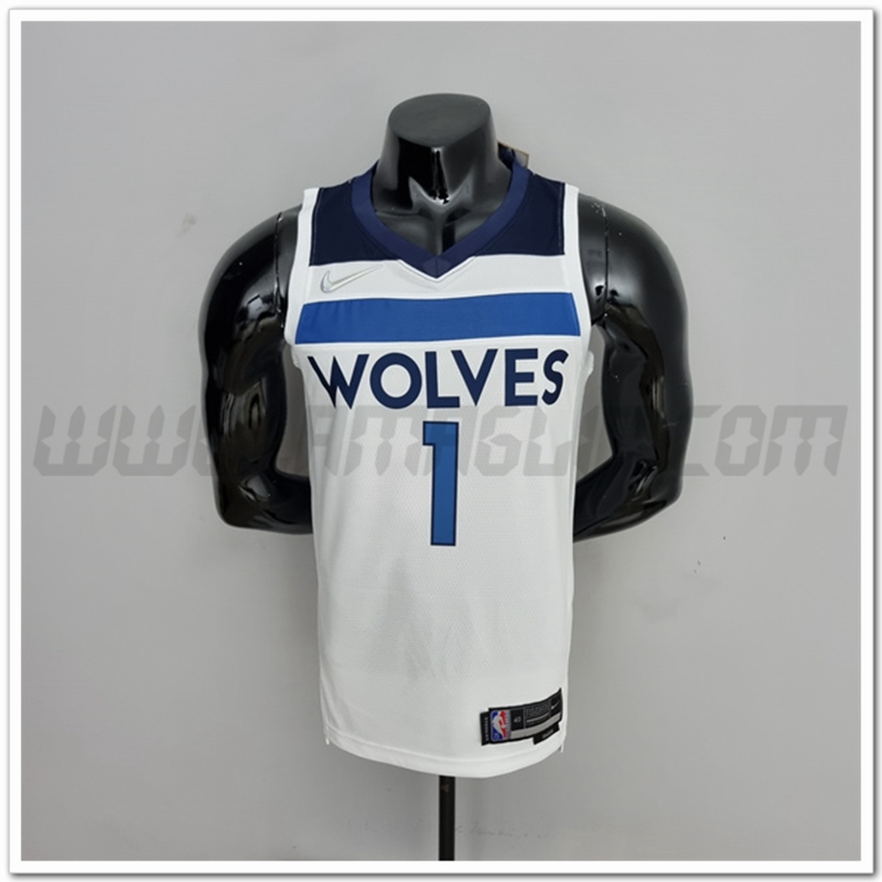 Maglia Minnesota Timberwolves (Edwards #1) Bianco 75°anniversario