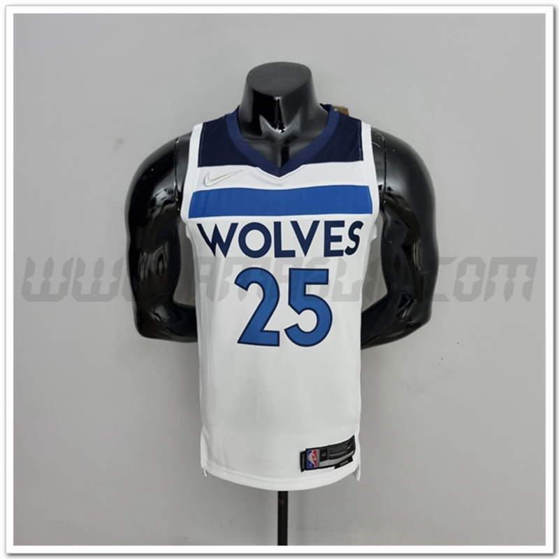 Maglia Minnesota Timberwolves (Rose #25) Bianco Royal 75°anniversario