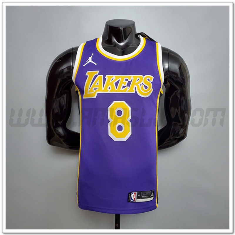 Maglia Los Angeles Lakers (Bryant #8) Porpora Theme Encolure Ronde