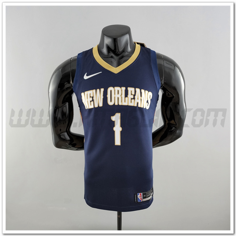 Maglia New Orleans Pelicans (Williams #1) Blu Marino 75°anniversario