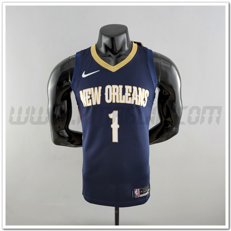 Maglia New Orleans Pelicans (Williams #1) Blu Marino 75°anniversario