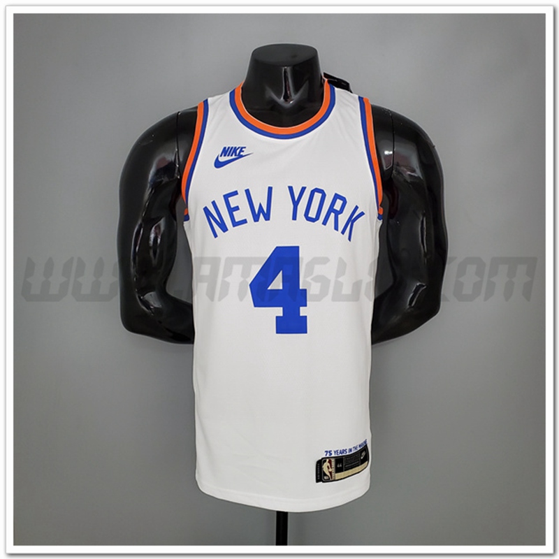 Maglia New York Knicks (Rose #4) Bianco 75°anniversario