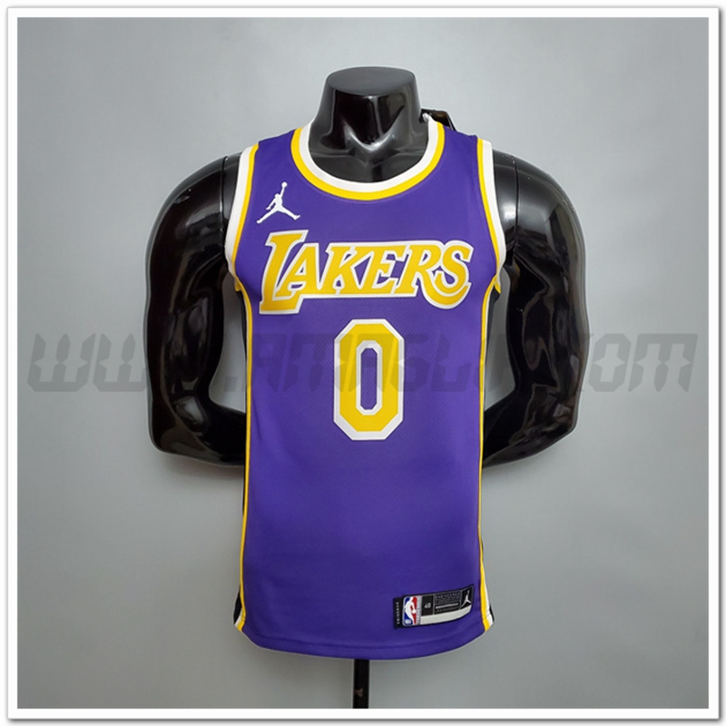 Maglia Los Angeles Lakers (Kuzma #0) Porpora Theme Encolure Ronde