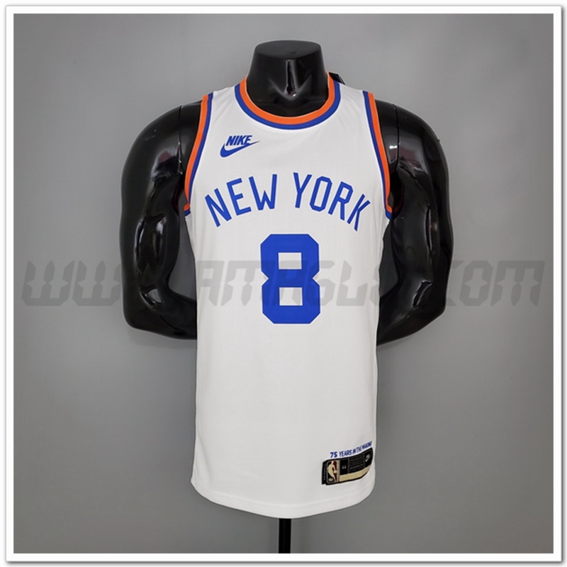 Maglia New York Knicks (Walker #8) Bianco 75°anniversario