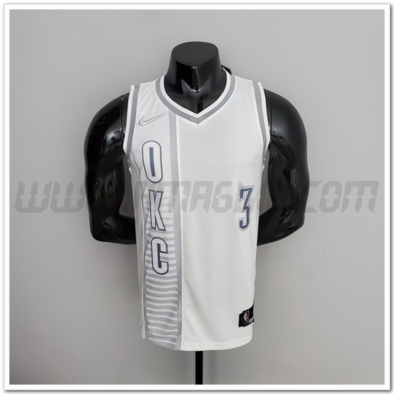 Maglia Oklahoma City Thunder (Paul #3) Bianco 75°anniversario Citta