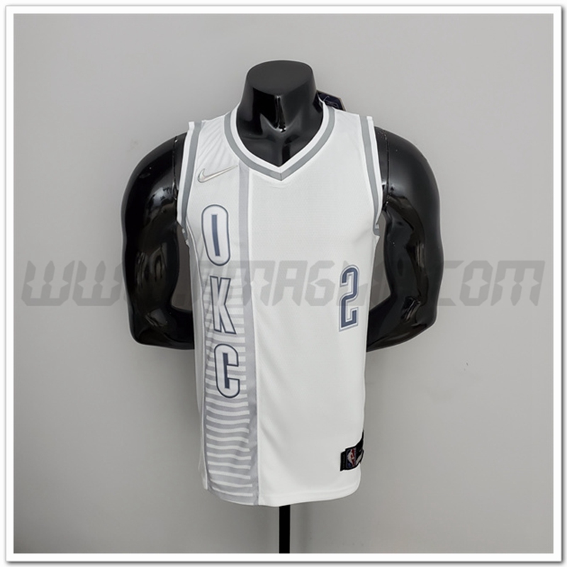 Maglia Oklahoma City Thunder (Gilgeous-Alexander #2) Bianco 75°anniversario Citta