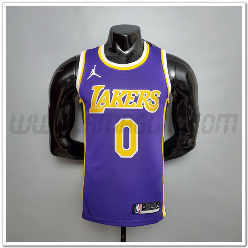 Nuovo Maglia Los Angeles Lakers (Young #0) Porpora Theme Encolure Ronde