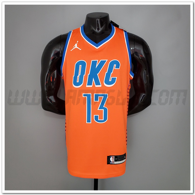 Maglia Oklahoma City Thunder (George #13) Orange Jordan