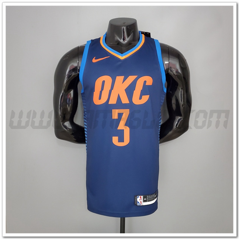 Maglia Oklahoma City Thunder (Paul #3) Blu Stripes