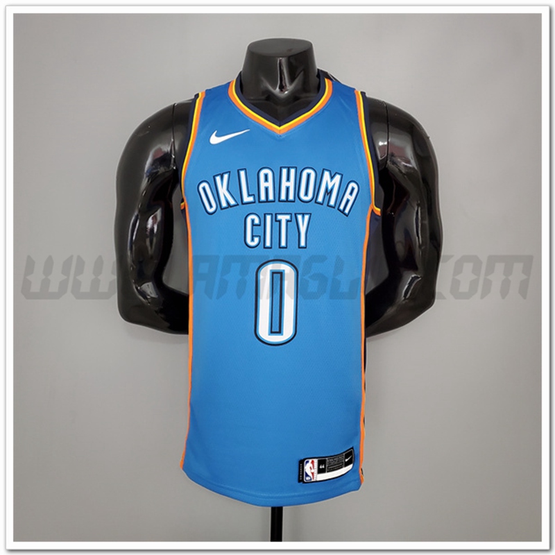 Maglia Oklahoma City Thunder (Westbrook #0) Blu