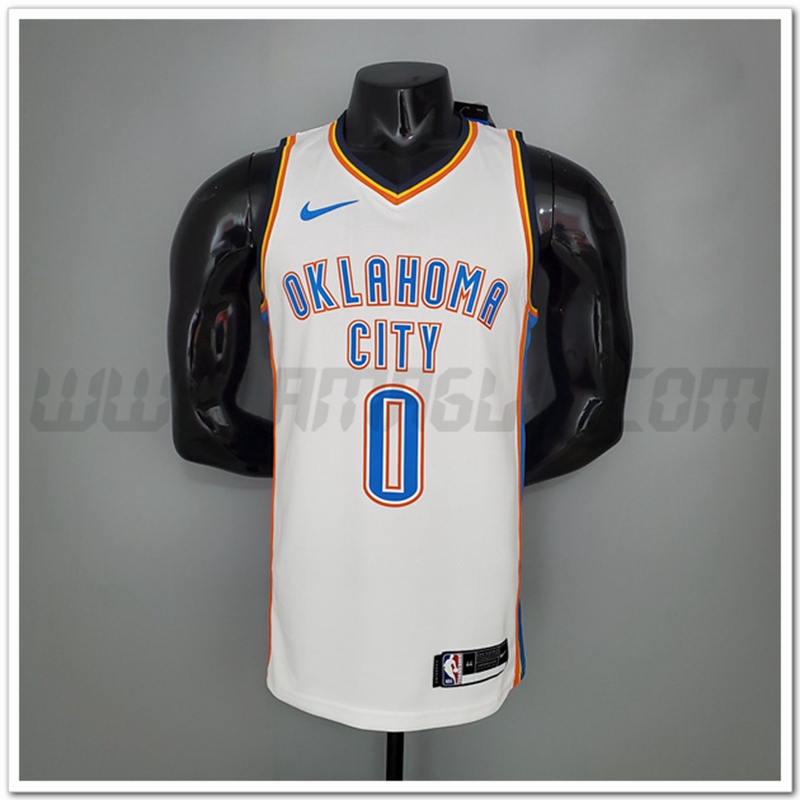 Maglia Oklahoma City Thunder (Westbrook #0) Bianco