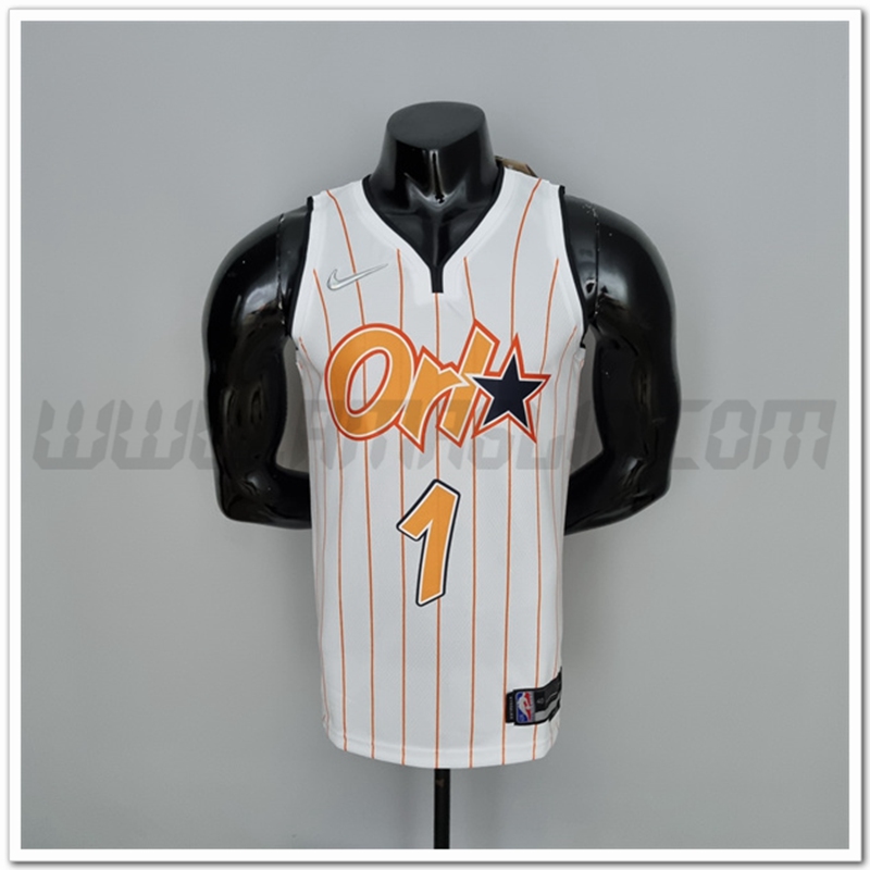 Maglia Orlando Magic (McGrady #1) Bianco/Orange 75°anniversario