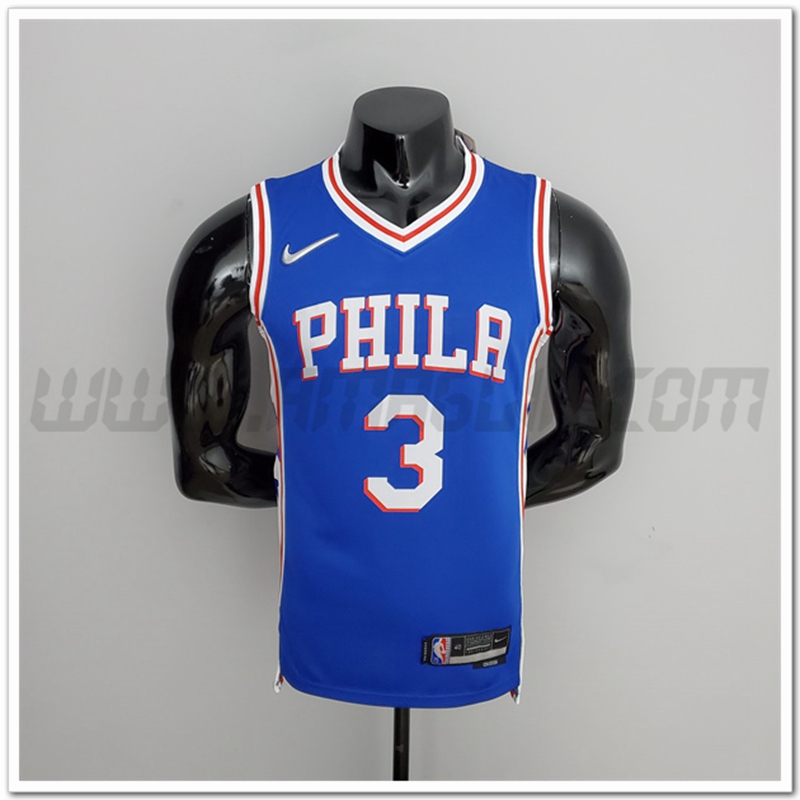 Maglia Philadelphia 76ers (Iverson #3) Blu 75°anniversario