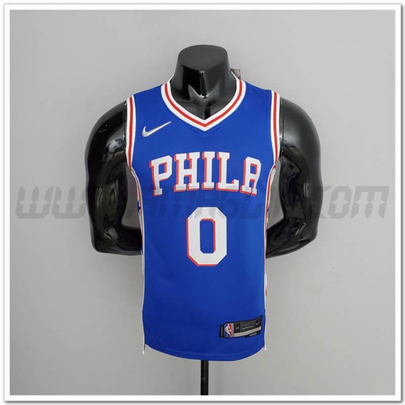 Maglia Philadelphia 76ers (Maxey #0) Blu 75°anniversario