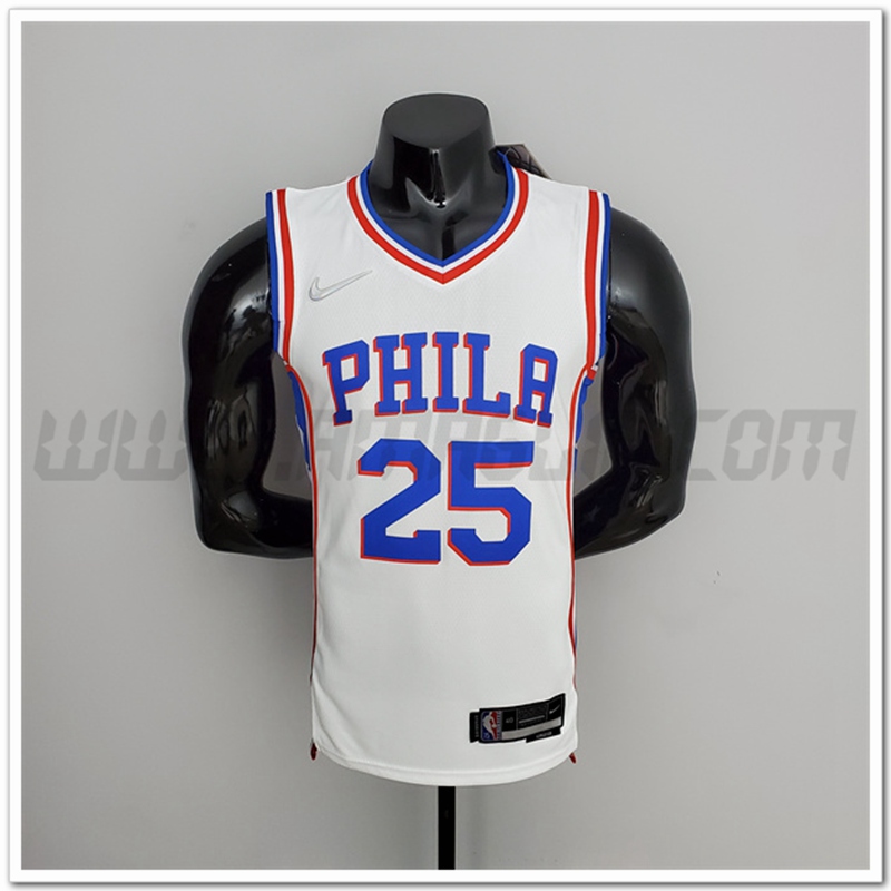 Maglia Philadelphia 76ers (Simmons #25) Bianco 75°anniversario