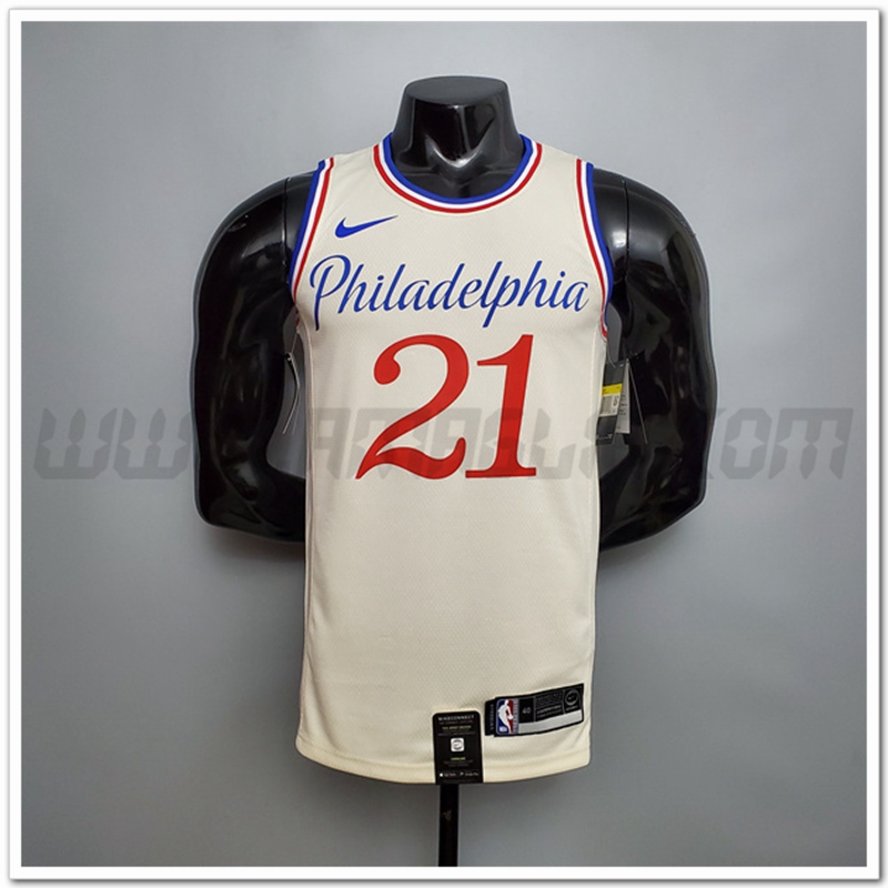 Maglia Philadelphia 76ers (Embiid #21) 2020 Beige City Limitata