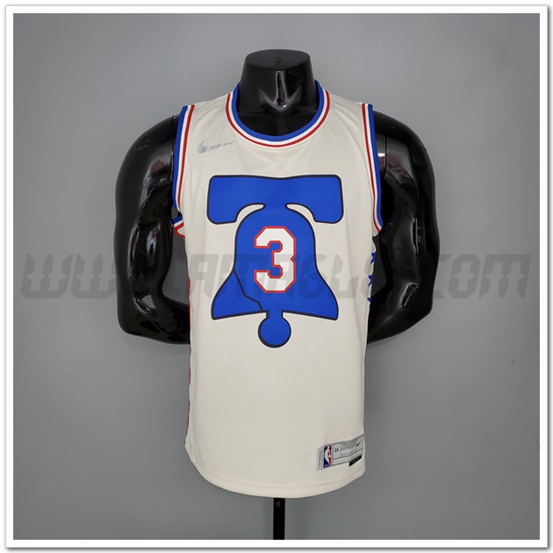 Maglia Philadelphia 76ers (Iverson #3) 2021 Bianco Bonus Edition