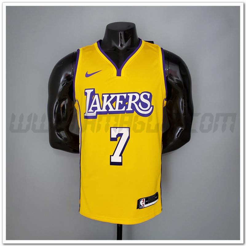 Maglia Los Angeles Lakers (Anthony #7) Giallo V-collerette Citta