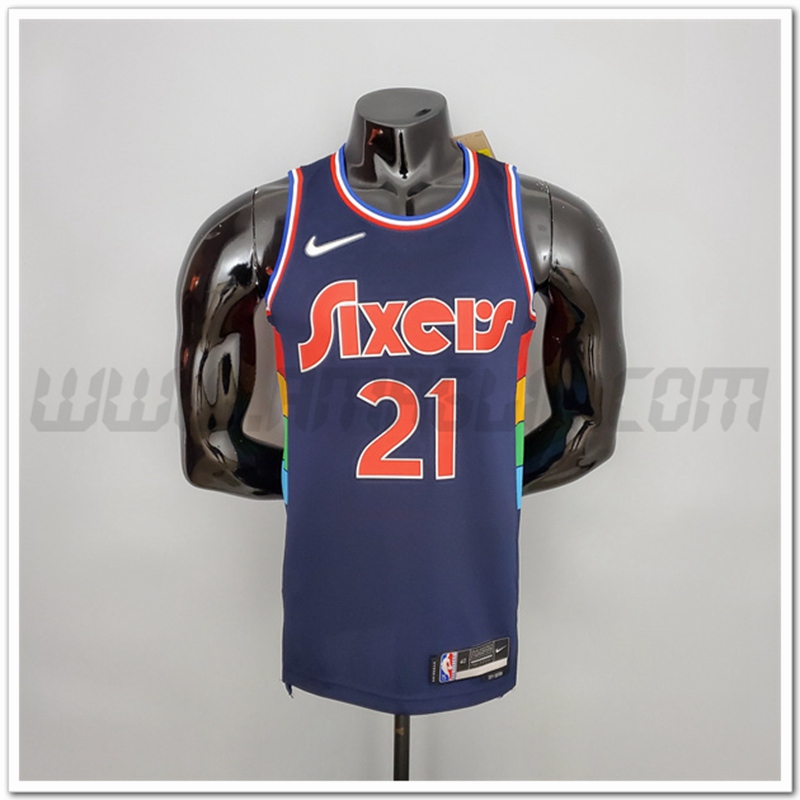 Maglia Philadelphia 76ers (Embiid #21) 2022 Blu reale