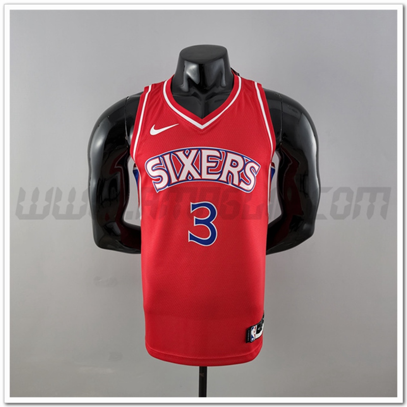 Maglia Philadelphia 76ers (Iverson #3) Rosso Rookie