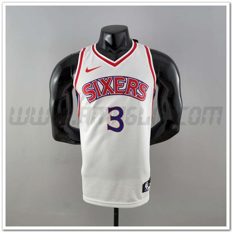 Maglia Philadelphia 76ers (Iverson #3) Bianco Rookie