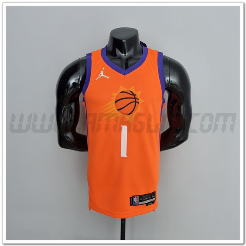 Maglia Phoenix Suns (Booker #1) Orange 75°anniversario Jordan Theme