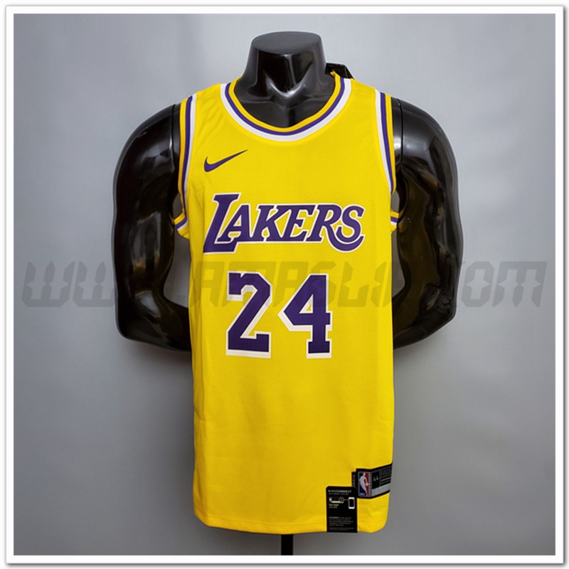 Maglia Los Angeles Lakers (Bryant #24) Giallo Encolure Ronde
