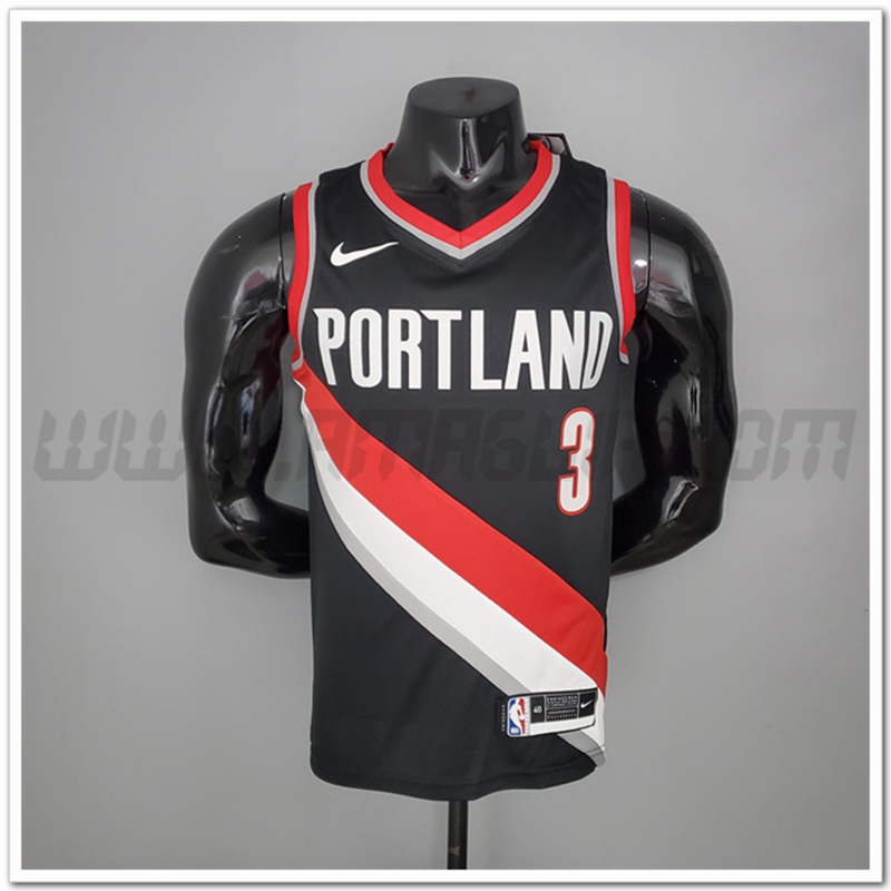 Maglia Portland Trail Blazers (Mccollum #3) 2021 Domicile Nero