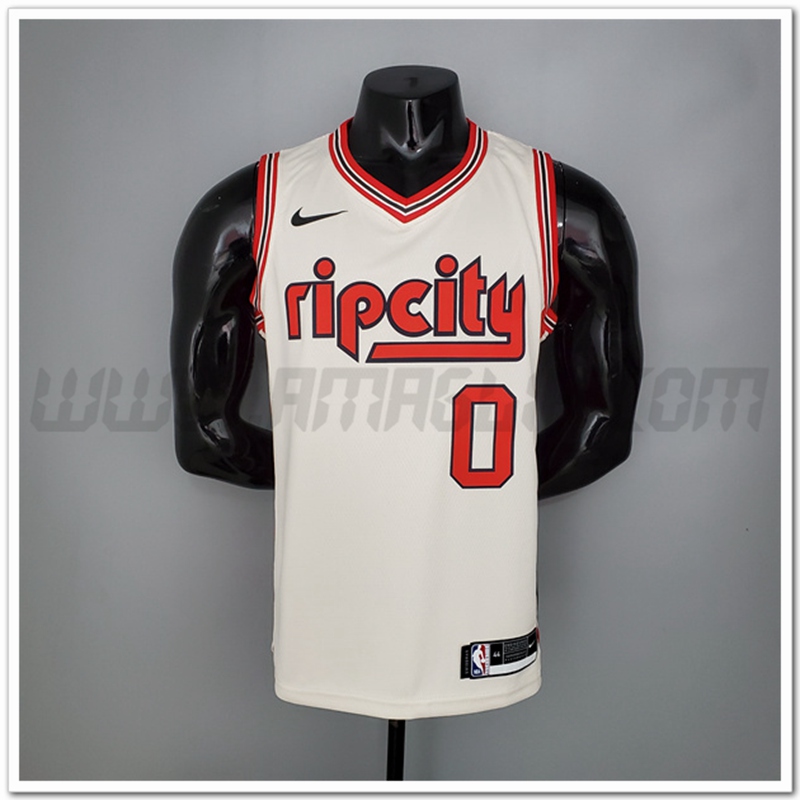 Maglia Portland Trail Blazers (Lillard #0) Beige